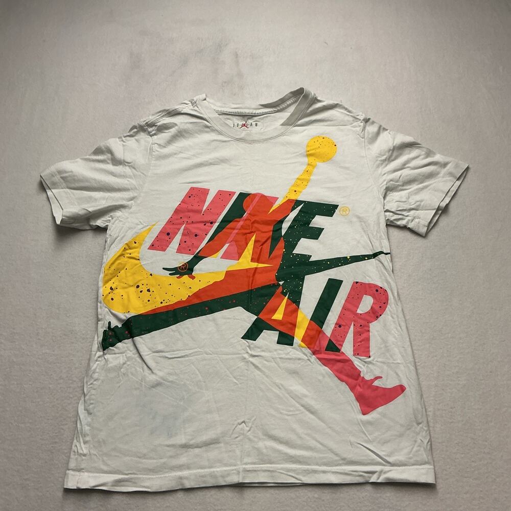 Jordan Men's Sz L, White Nike Air Jumpman Splatter Graphic SS, T-Shirt, 4064
